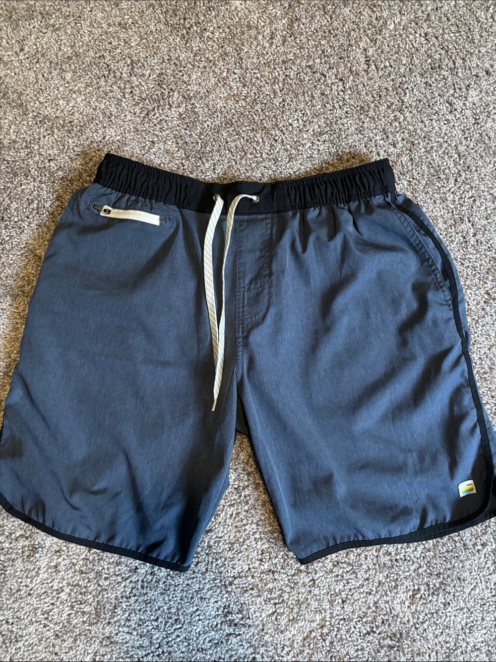 Vuori Men's Charcoal Drawstring Shorts unlined